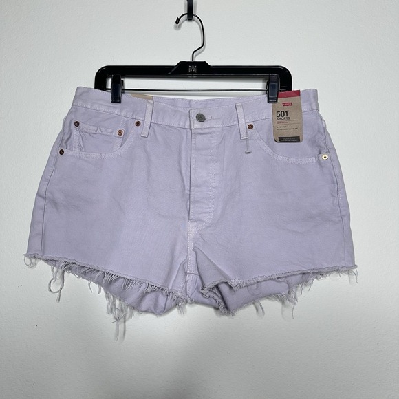 Levi's Pants - NWT Levis 501 Cut Off Shorts Womens Size 33 Lavender Purple High Rise Button Fly